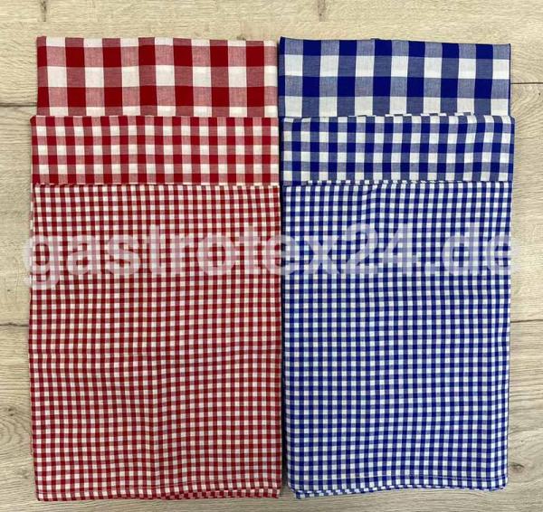 karierte Bettwäsche "Almhütte" mit Hotelverschluß in Farben rot/weiß oder blau/weiß